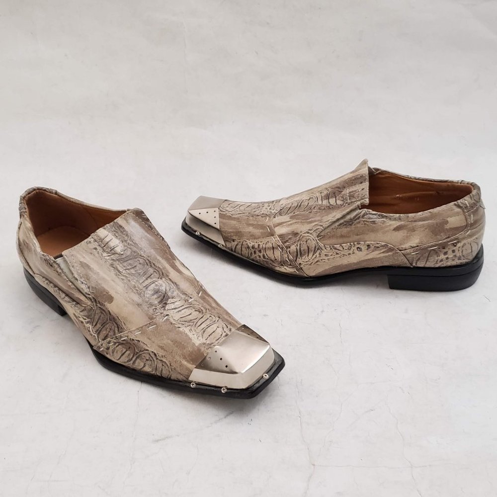 🔩 Salvanni Italian Loafers Metal Capped  Sz11 🔩